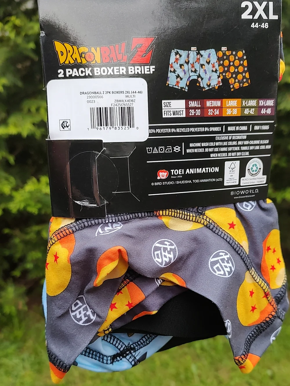 Dragon Ball Z Men's Boxer Briefs, 2-Pack, Sizes 2XL Bioworld